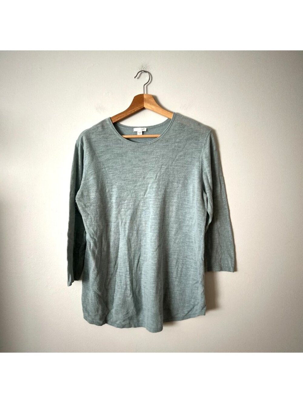 J. Jill Blue Linen Cotton Blend 3/4 Sleeve Sweater Women's Size Medium